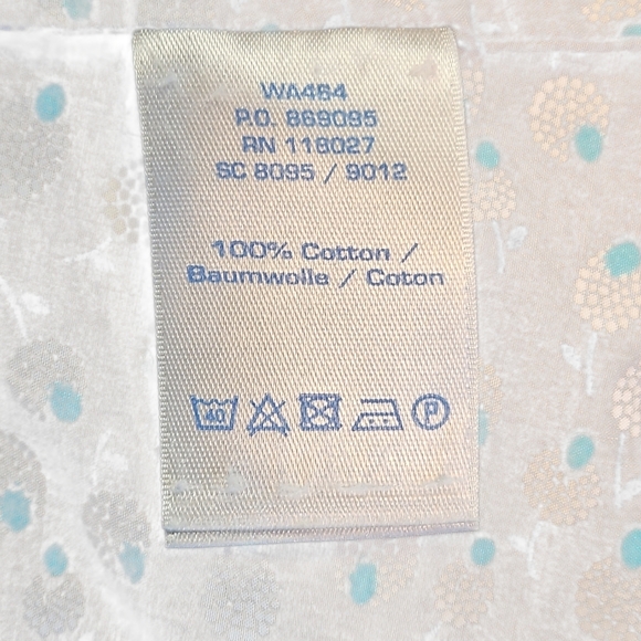 Boden Brown Teal Print Button Front Blouse Size 10P - Picture 4 of 6